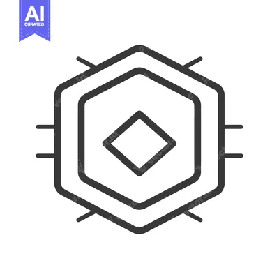 Aset premium populer: Outline of a Hexagon with a Diamond in the Center