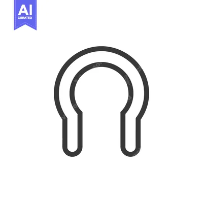 Outline of a horseshoe-shaped object with two straight stems