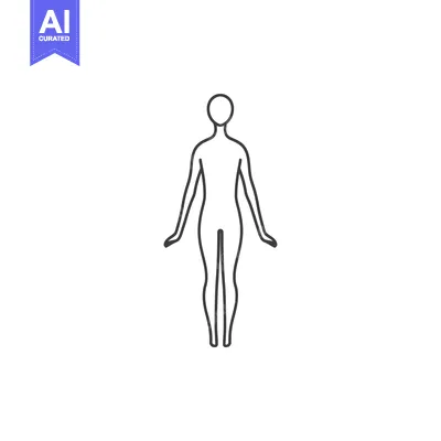 Popular premium asset: Outline of a Human Figure Standing with Arms Outstretched