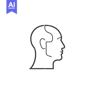 Aset desain premium: Outline of a human head in profile view