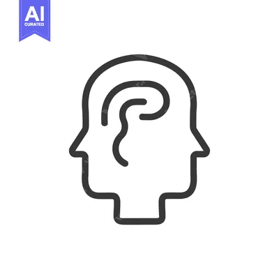 Aset desain premium: Outline of a Human Head with a Brain Inside