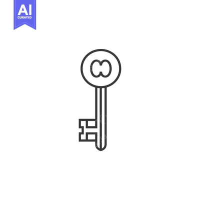 Outline of a key with a circle at the top containing the letter C