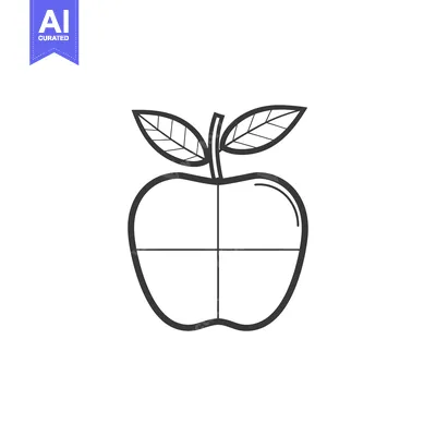 Aset premium populer: Outline of an Apple with Two Leaves