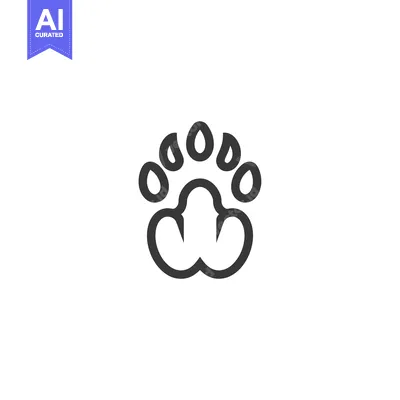 Outline of a Paw Print with Five Toes