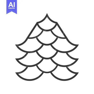 Aset premium populer: Outline of a pine cone with multiple overlapping scales