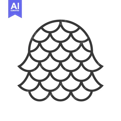 Premium design asset: Outline of a Pine Cone with Scaled Pattern