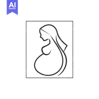 Popular premium asset: Outline of a Pregnant Woman in a Simple Dress
