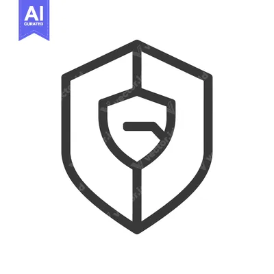 Premium design asset: Outline of a shield with a smaller shield inside