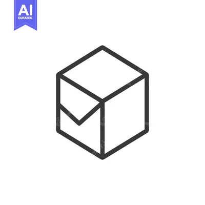 Popular premium asset: Outline of a three-dimensional box with one side open