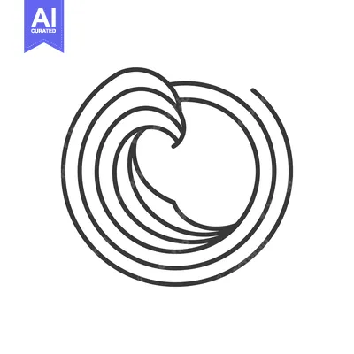 Popular premium asset: Outline of a wave breaking in a circle