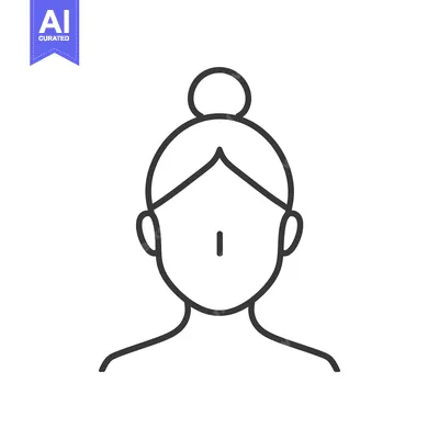 Aset premium populer: Outline of a Woman's Head and Shoulders with Hair in a Bun