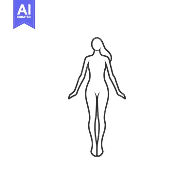 Aset premium populer: Outline of a woman standing with arms outstretched