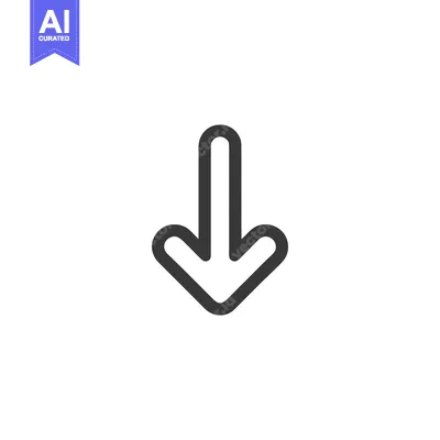 Aset premium populer: Bold Down Arrow Icon: Simple, Modern, Directional Graphic Element