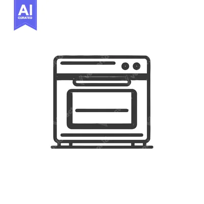 Aset desain premium: Minimalist Oven Illustration: Clean Lines, Modern Kitchen Appliance Ic