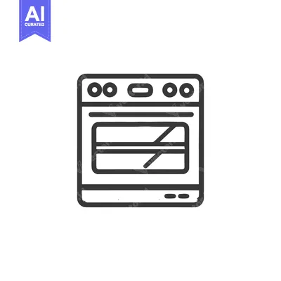 Premium design asset: Minimalist Oven Icon: Clean Line Art for Kitchen Appliance Design