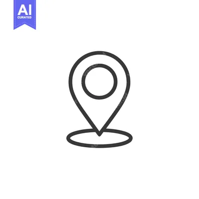 Minimalist Location Pin Icon: Clean Line Art on White Background