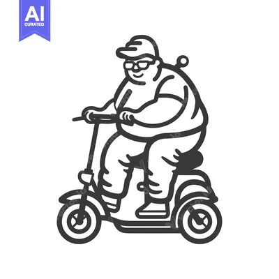 Popular premium asset: Overweight Man Riding a Motorized Scooter