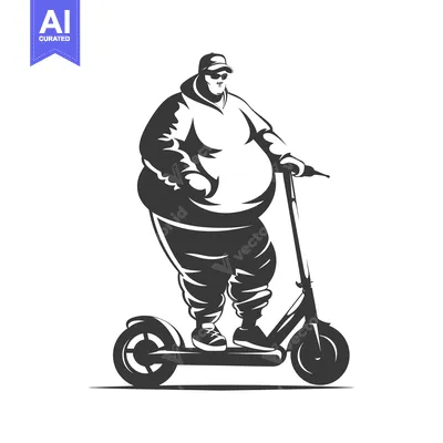 Popular premium asset: Overweight Man Riding an Electric Scooter