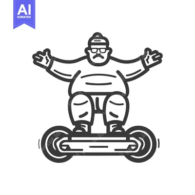 Popular premium asset: Overweight Man Riding an Electric Scooter