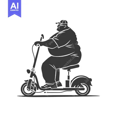 Popular premium asset: Overweight Man Riding an Electric Scooter