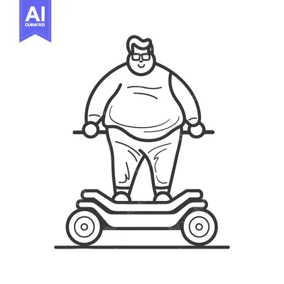 Popular premium asset: Overweight Man Riding an Electric Scooter