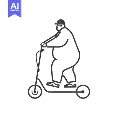 Popular premium asset: Overweight Man Riding a Scooter