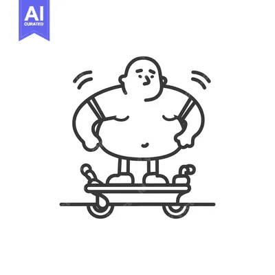 Popular premium asset: Overweight Man Riding a Tiny Electric Scooter