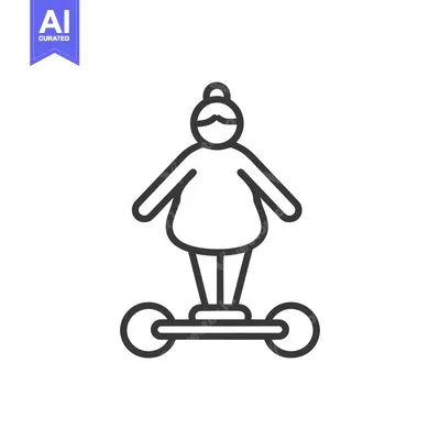 Aset premium populer: Overweight Person Riding a Hoverboard
