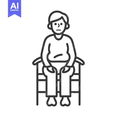 Aset desain premium: Overweight Person Sitting on a Chair