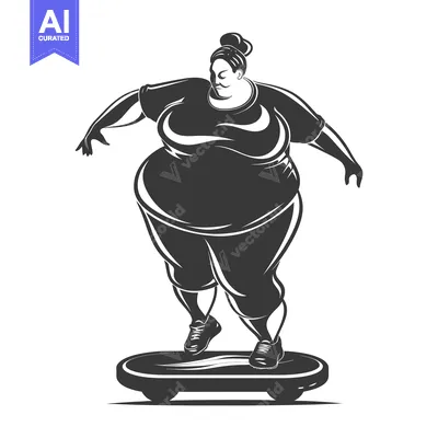 Popular premium asset: Overweight Woman Exercising on a Balance Board