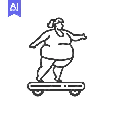 Popular premium asset: Overweight Woman Riding a Hoverboard