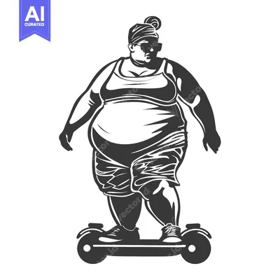 Popular premium asset: Overweight Woman Riding a Self-Balancing Scooter