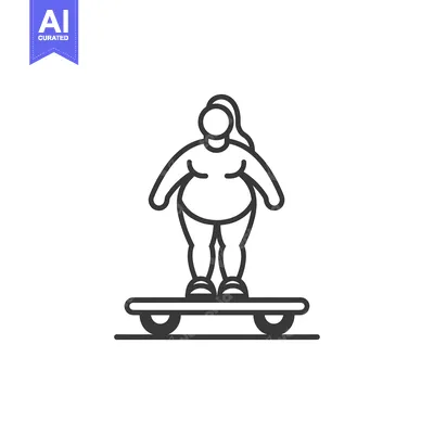 Overweight Woman Riding a Self-Balancing Scooter