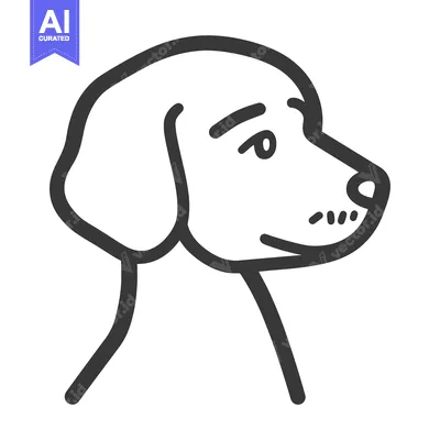 Premium design asset: A Simple Black and White Graphic Illustration of a Dog Profile