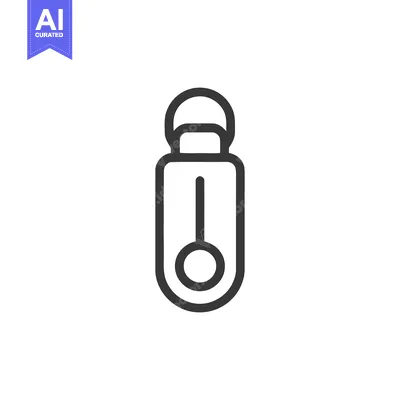 Minimalist Zipper Pull Icon: Clean Line Art on White Background