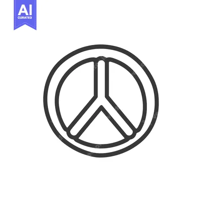 Popular premium asset: A simple peace symbol represented in black lines on white
