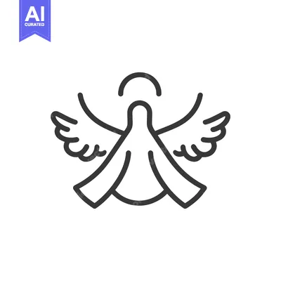 An abstract image of an angel with spread wings