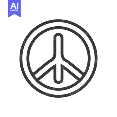 Popular premium asset: A Simple Black and White Peace Sign Emblem Isolated