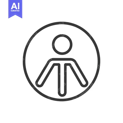 Popular premium asset: A simple outlined human figure inside of a circle shape