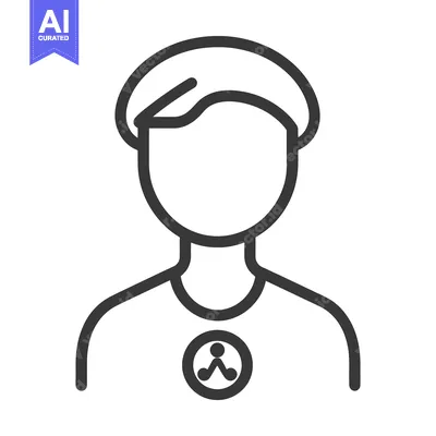 Aset premium populer: A stylized human figure with simplified facial and body details