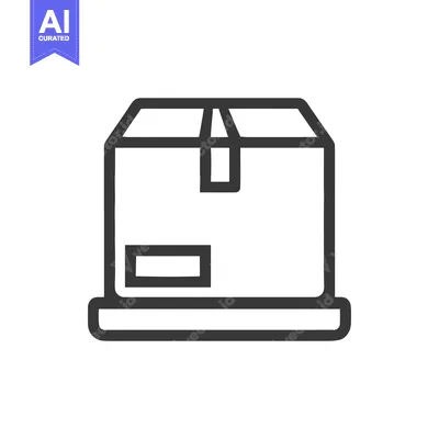Minimalist Box Icon: Simple Outline Design for Delivery and Storage
