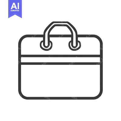 Aset premium populer: Simple black outline drawing of a carrying bag with handles