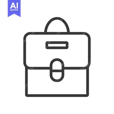 Aset desain premium: An outlined illustration of a business style briefcase design