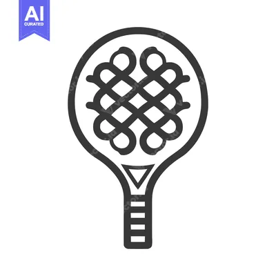 Popular premium asset: Minimalist racket icon with Celtic knot design, sports equipment symbo
