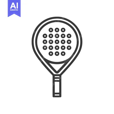 Premium design asset: Padel Racket Outline Icon, Sport Equipment, Minimalist Design, Black a