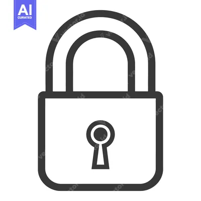 Aset desain premium: An Isolated Monochrome Simple Vector Illustration of a Lock