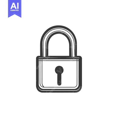 Aset premium populer: A Simple Black and White Illustration of a Padlock