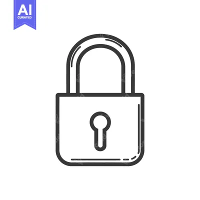 Premium design asset: A Simple Outline Drawing of a Secure Padlock Symbol