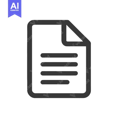 Aset desain premium: Simple Dark Gray Document Icon with Folded Corner and Text Lines
