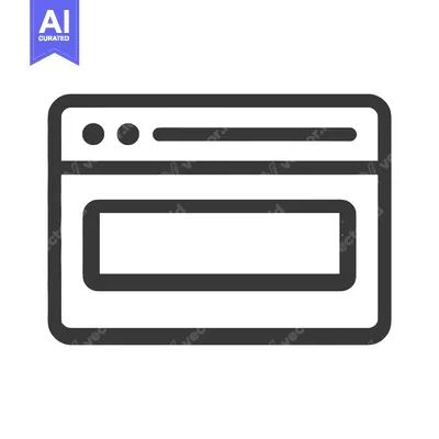 Browser Window Icon: Minimalist Design with Rounded Corners and Contro